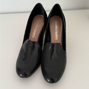 Franco Sarto Black Textured Loafers